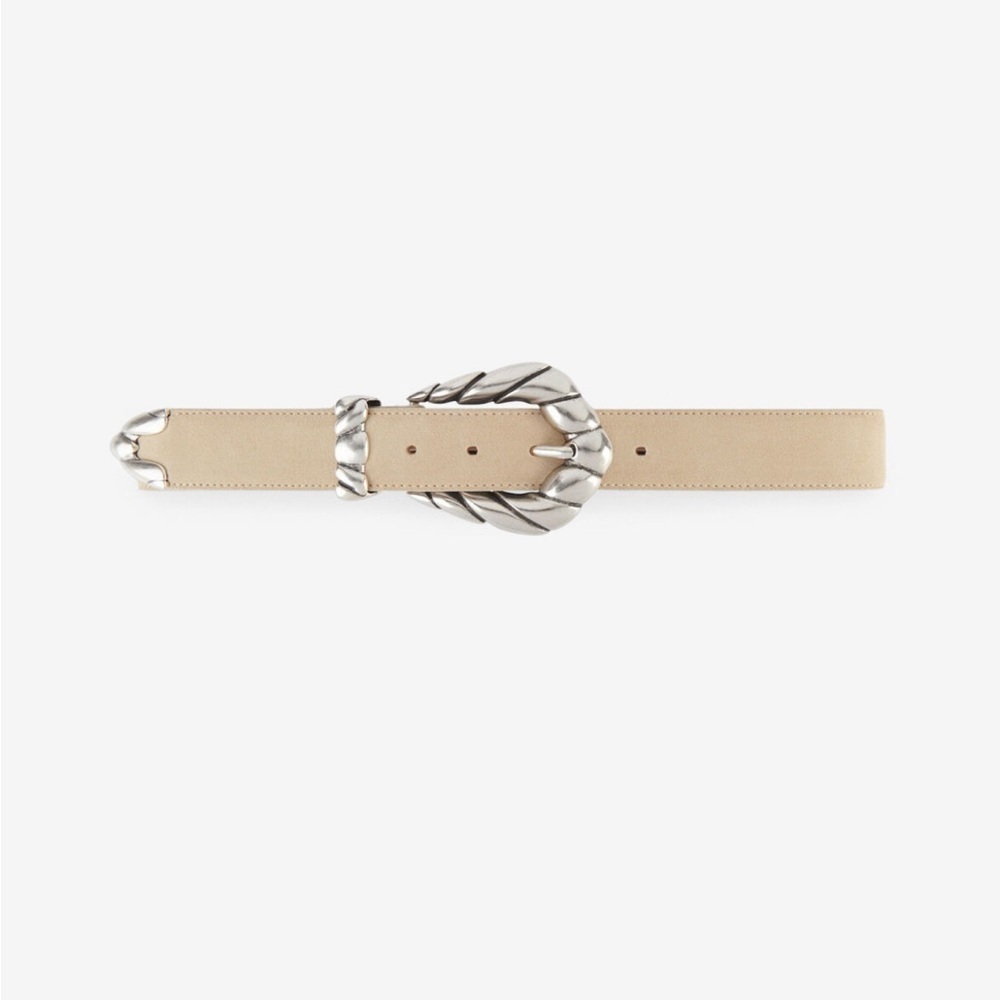 NWT IRO Beige Tan Suede Belt with Silver Accents
